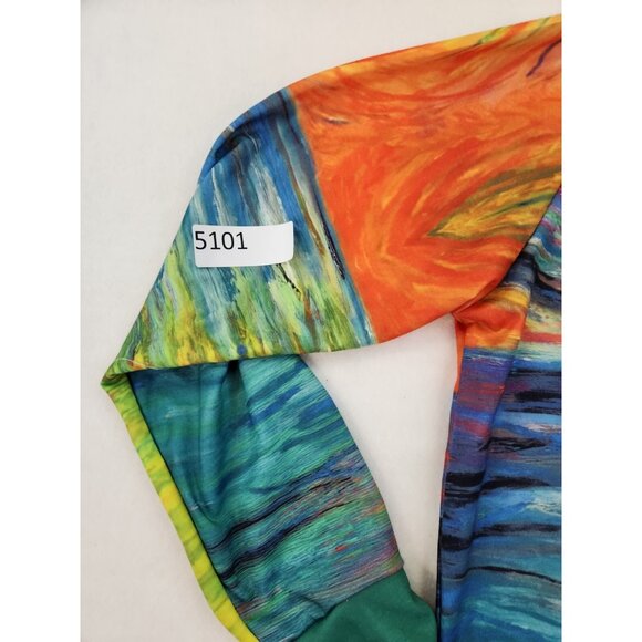 Exclusive Top Women Large Colorful Rainbow Sun Beach Sunset Painting Art to Wear - Picture 7 of 7